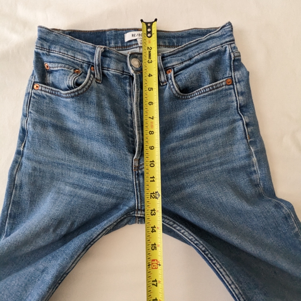 Re/done Stove Pipe Jeans size 26 Dusted Blue - Picture 8 of 13